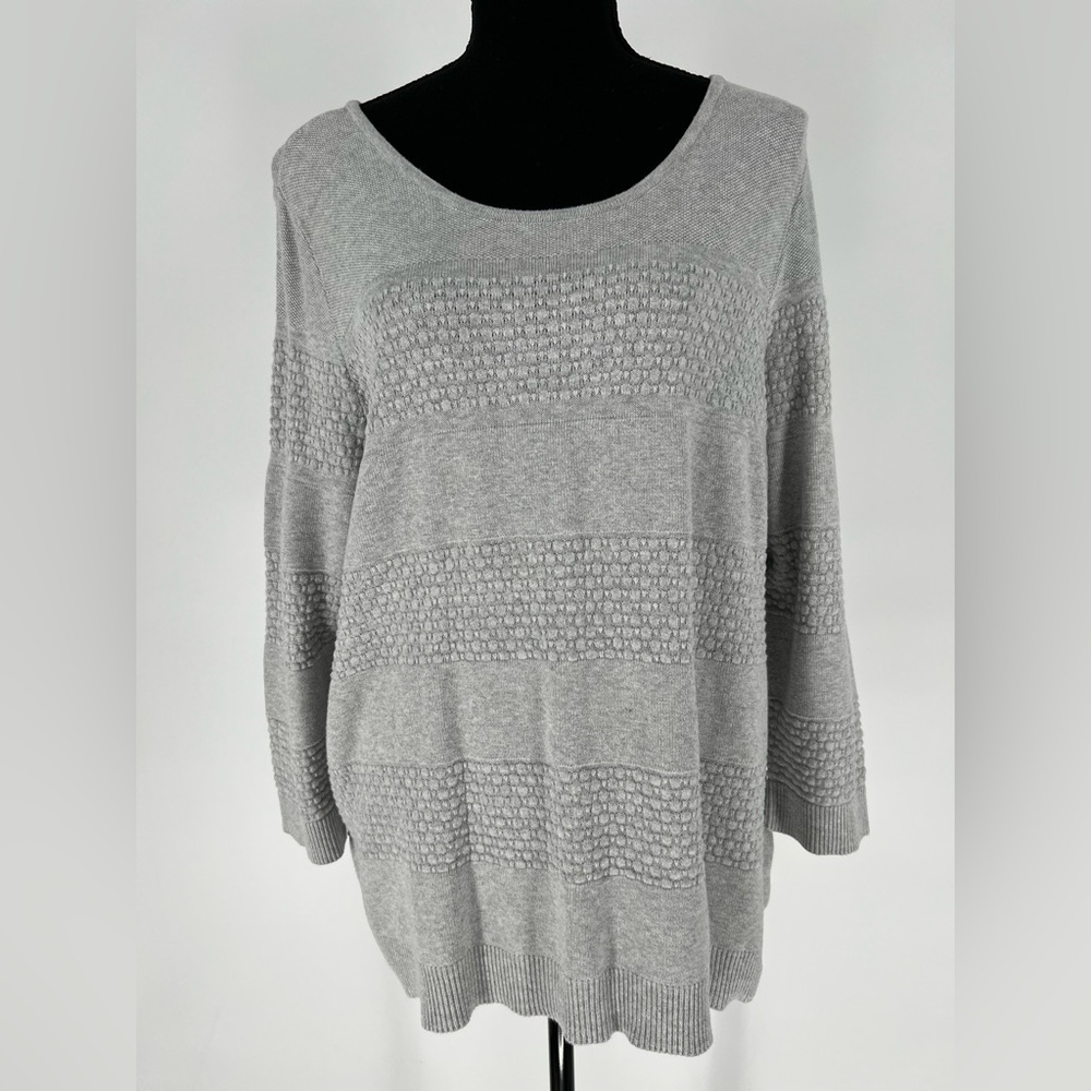 CROFT & BARROW DOVE GREY‎ SOFT PULLOVER KNIT SWEATER